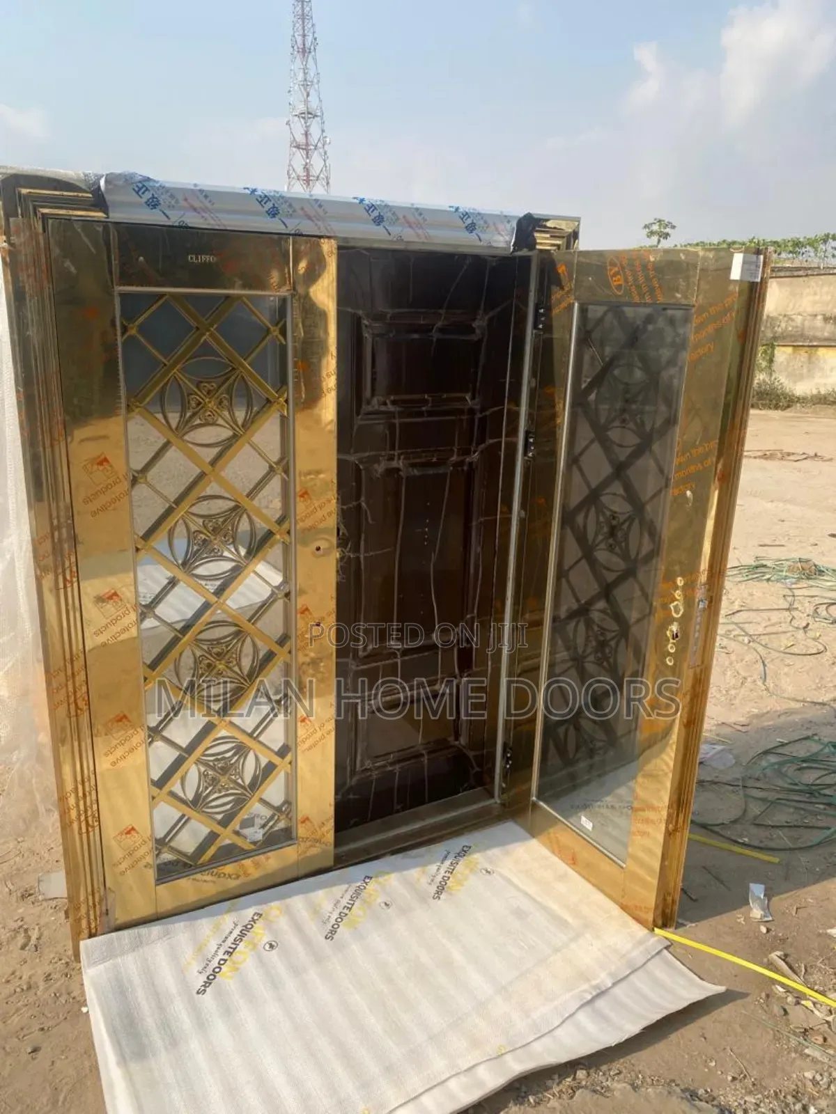 Gold 5ft Security Door in Door
