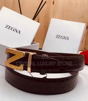 Zegna Quality Luxury Men Genuine Leather Belt