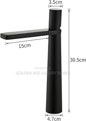 Italian Long Basin Mixer Black