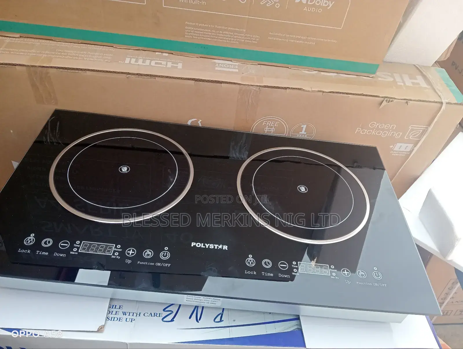 Polystar Inbuilt Electric Cooker 2 Burners