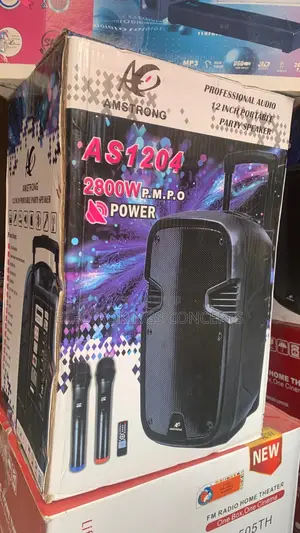 12 Inches Portable Party Speaker With Double Microphone