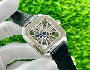 Cartier De-Santos White Skeletal Dial Wristwatch