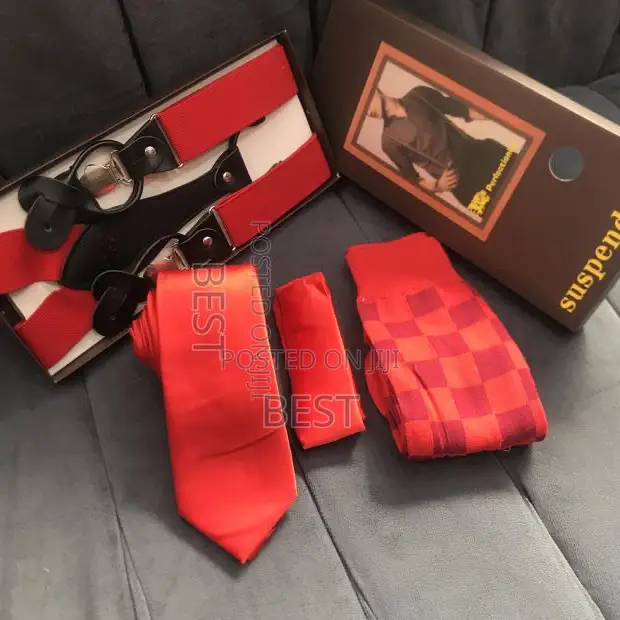 Suspenders Combo With Bow Ties Pocket Square Cufflinks