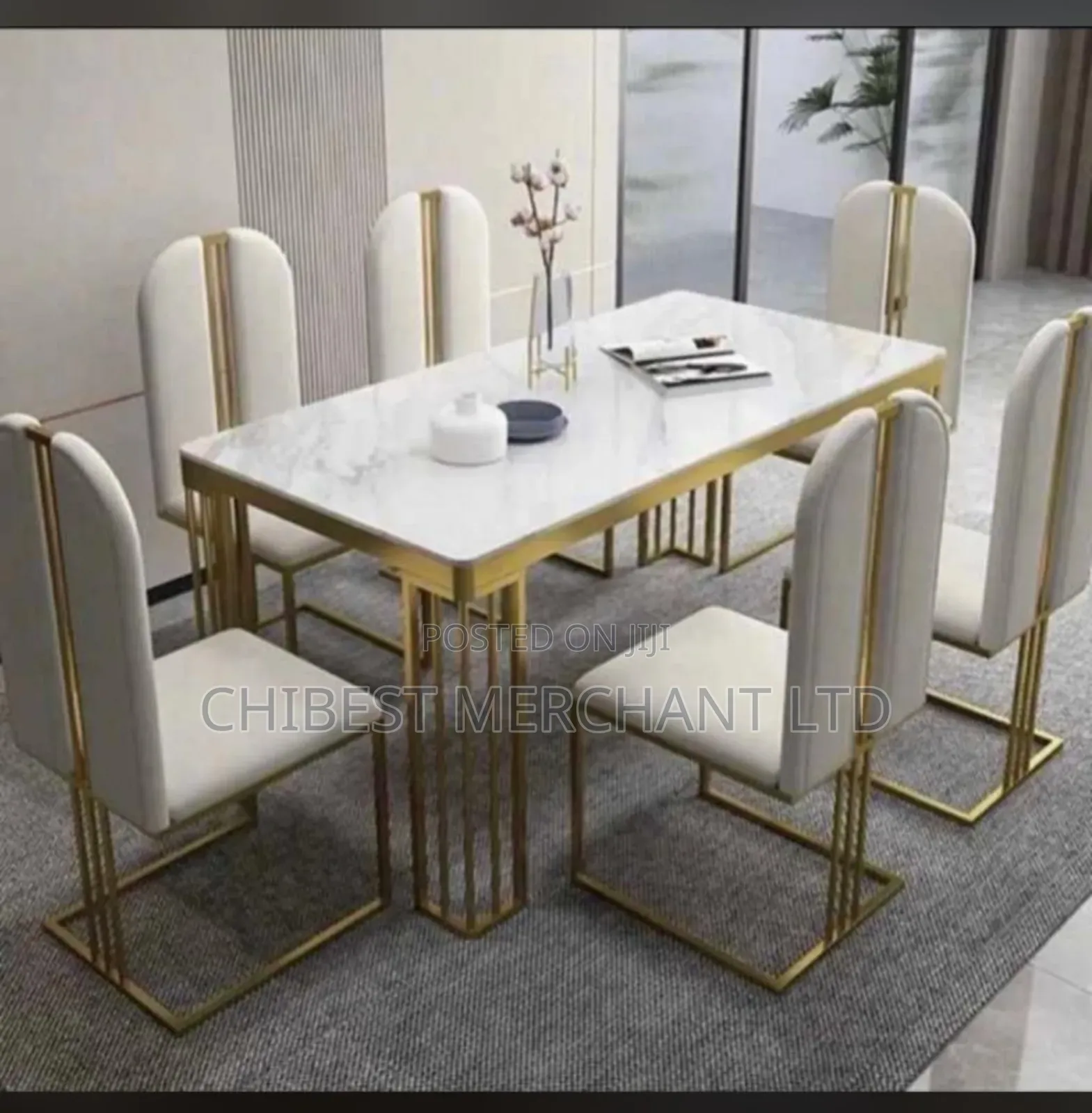 Dining Table and Chairs by Set by 6