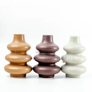 Ceramic Ribbed Abstract Flower Vase