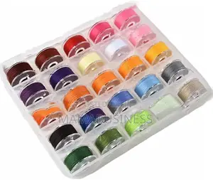 25 Colorful Thread Plastic Bobbins Box