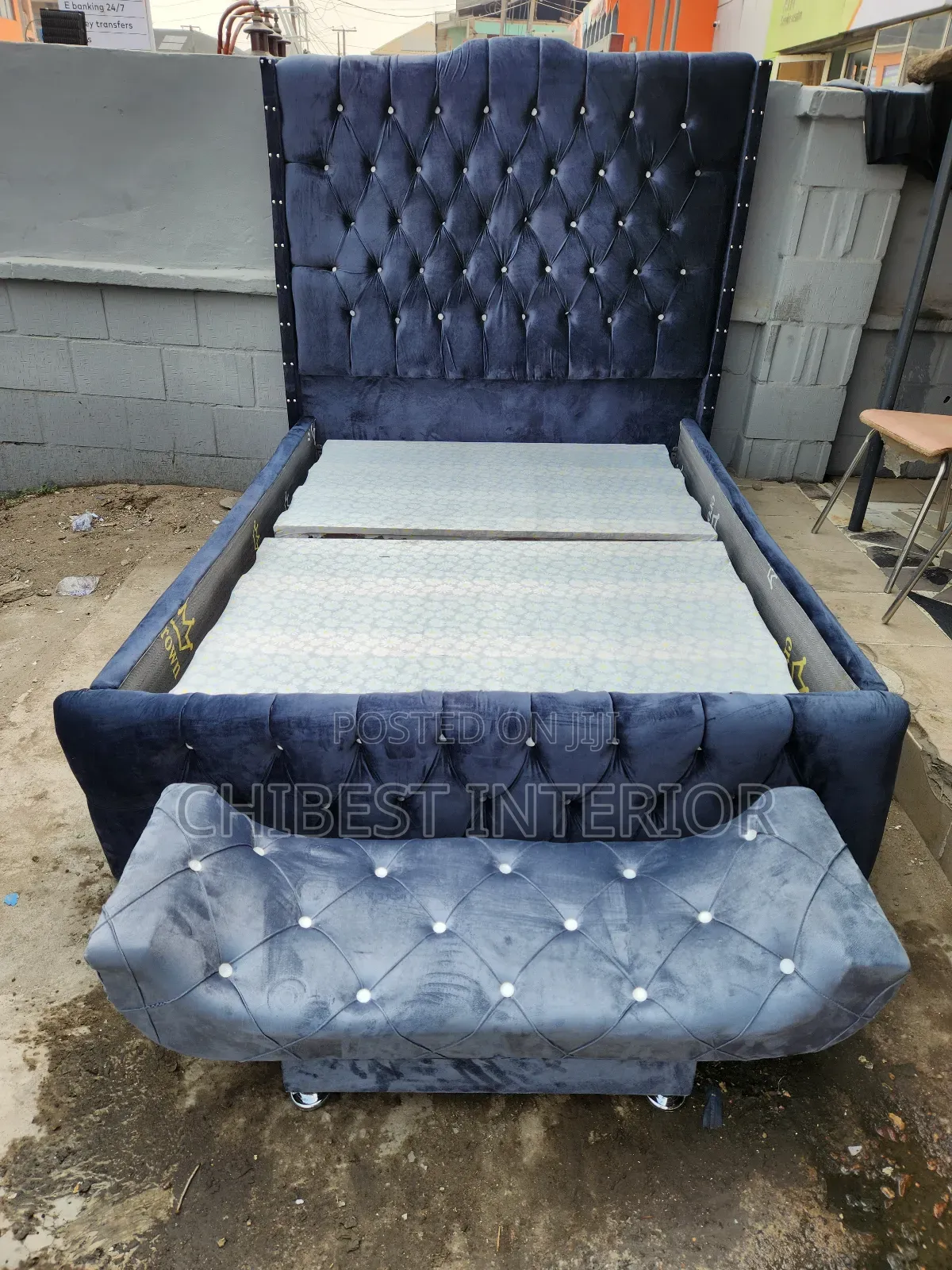 Padded Queen Size Bed Stand