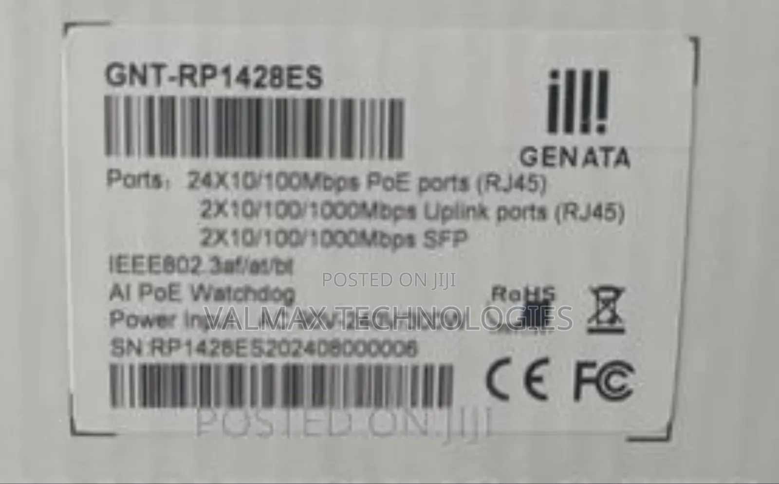 Genata 24 Port Ai Poe Rack Mountable Poe Switch