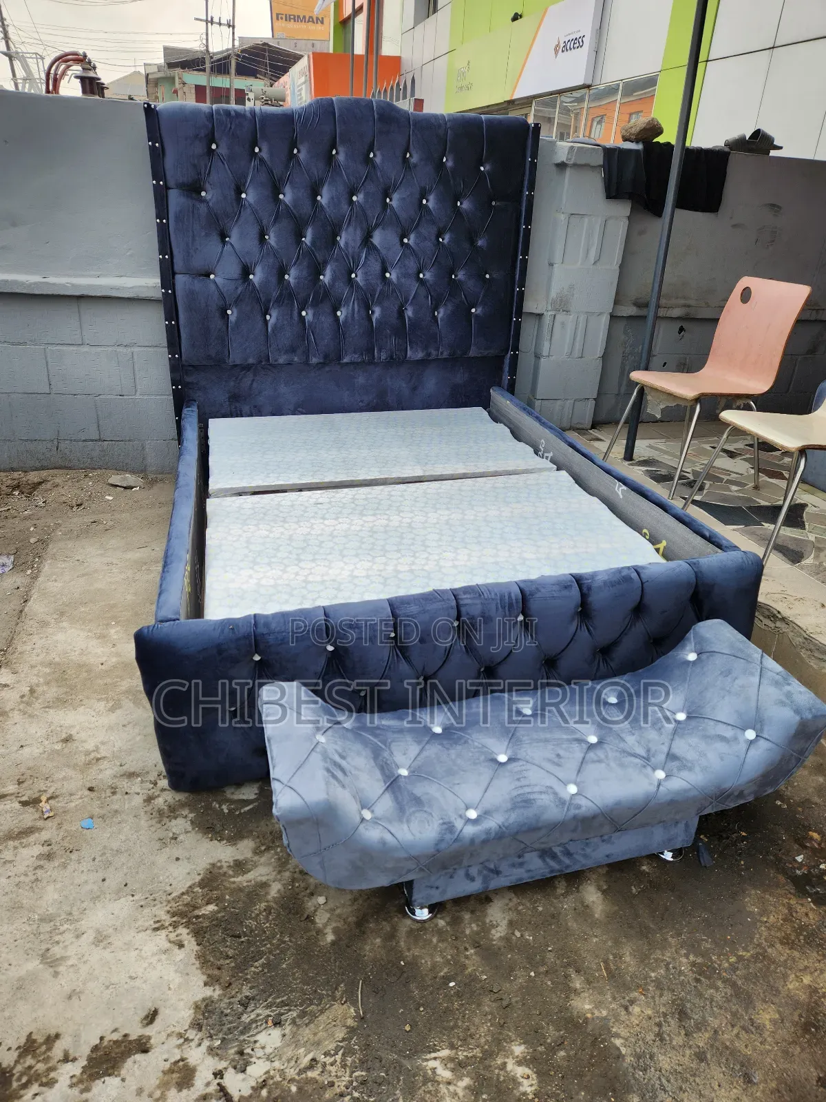 Queen Size Upholstery Padded Bed Set