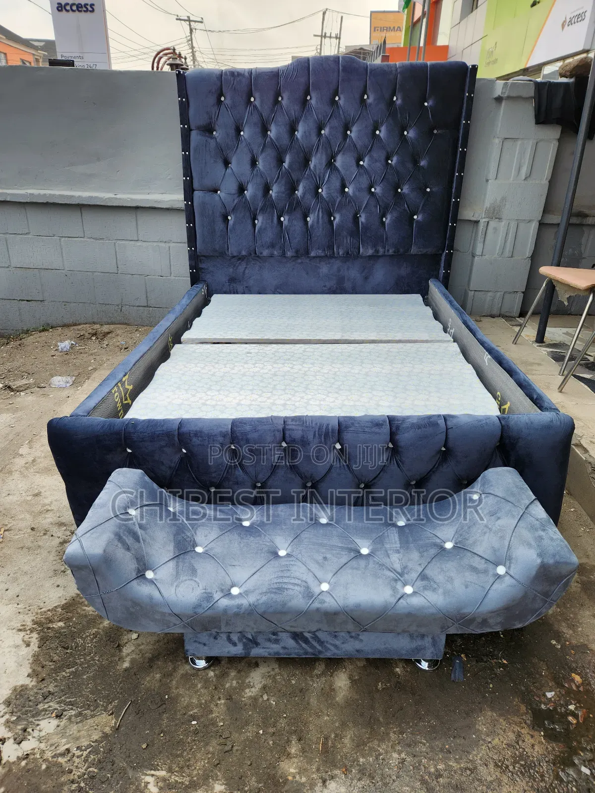 Unique Standard Bed With One Footrest Only.