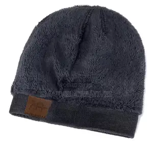 Unisex Urgentman Labal Winter Hats Solid Color Knitted Hats