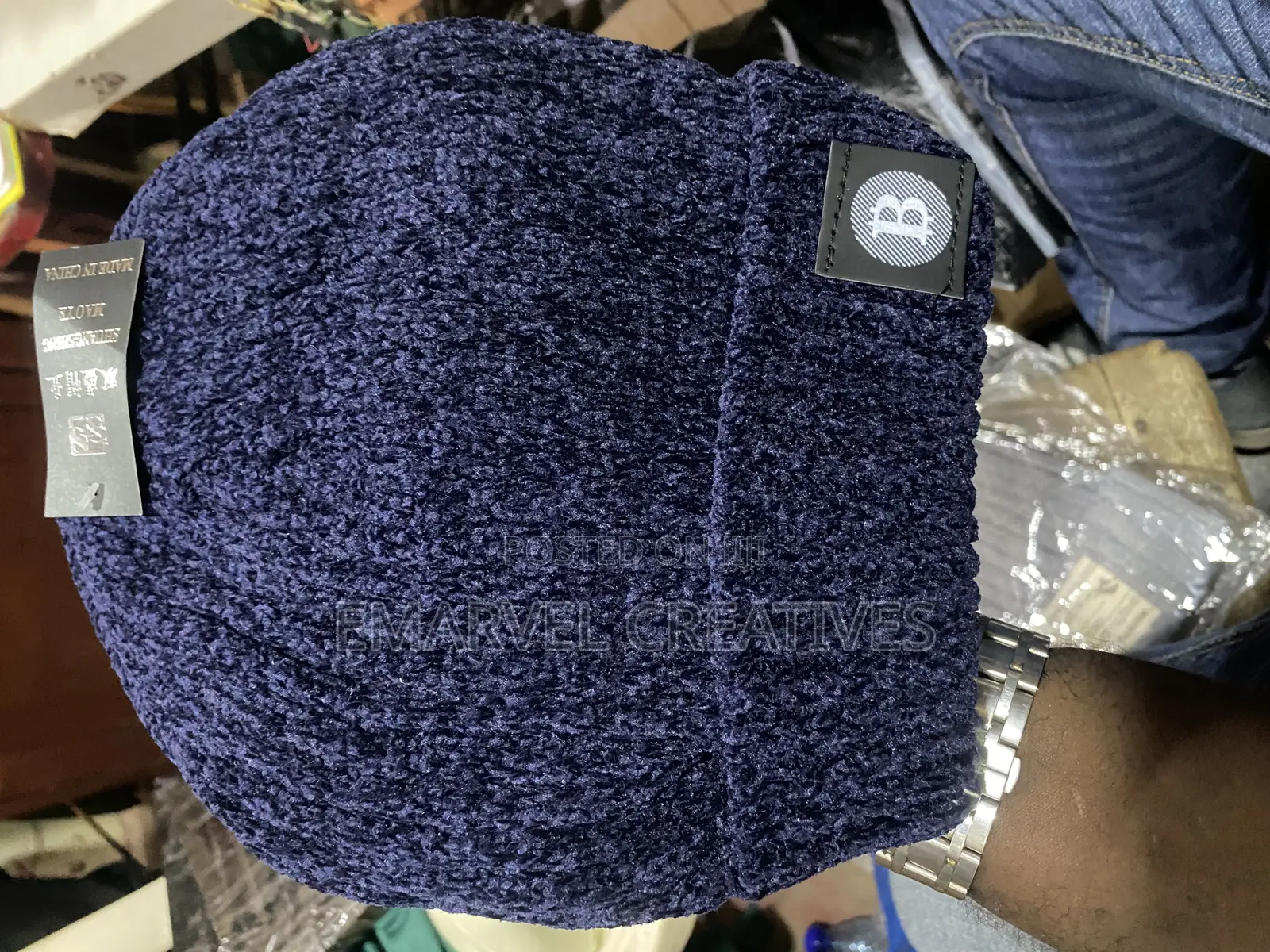 Unisex Urgentman Labal Winter Hats Solid Color Knitted Hats