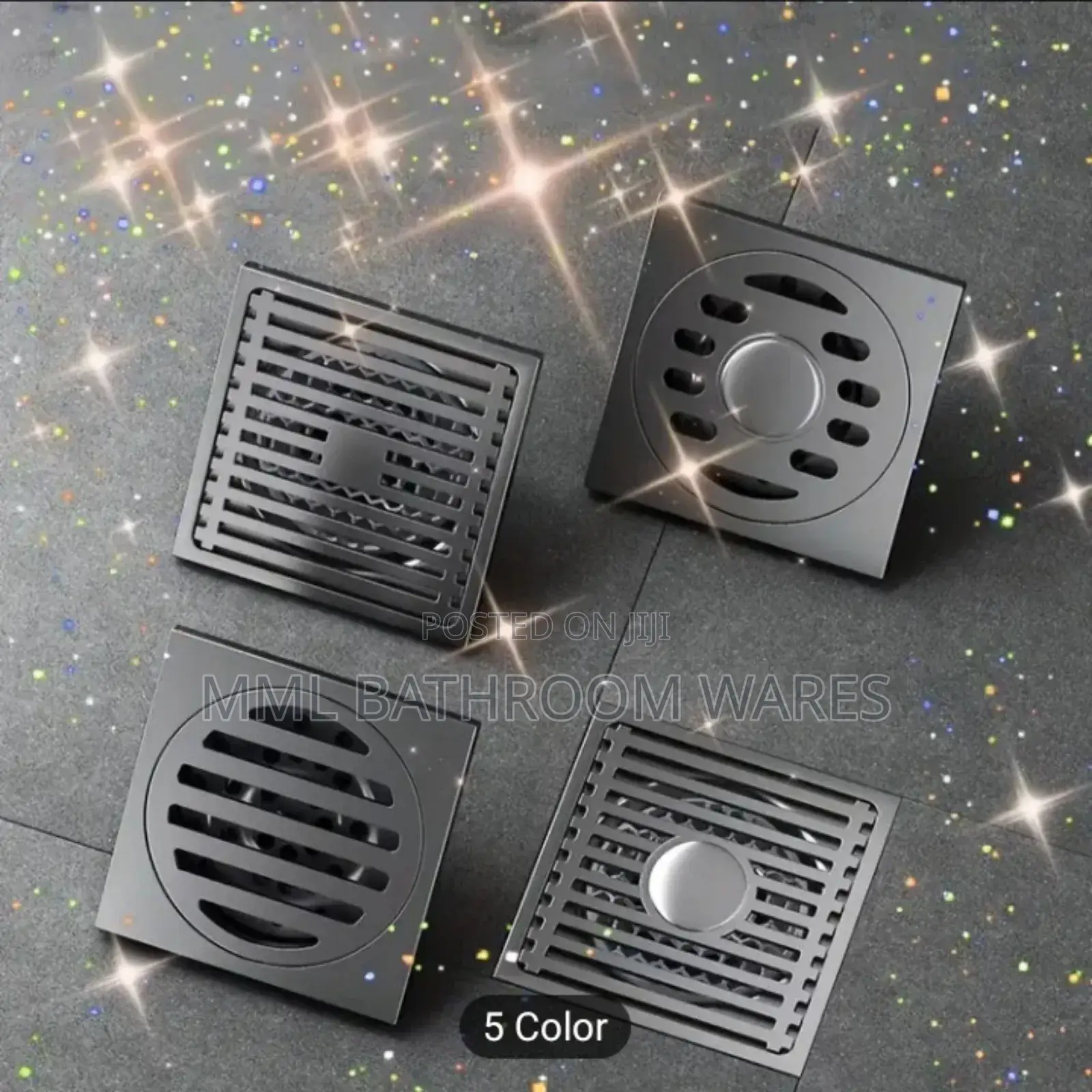 Square Black Floor Drains