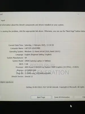 Laptop HP Omen 17 32GB AMD Ryzen 9 SSD 1T