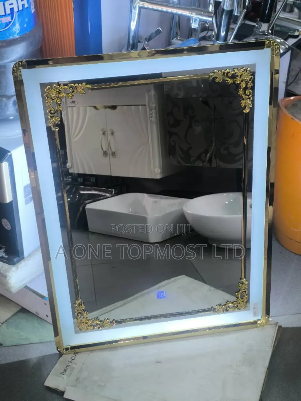 Led Crest Gold Mirror