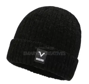 Winter Velvet Lining Beanie Cap Crochet Bonnet Knitted Hat