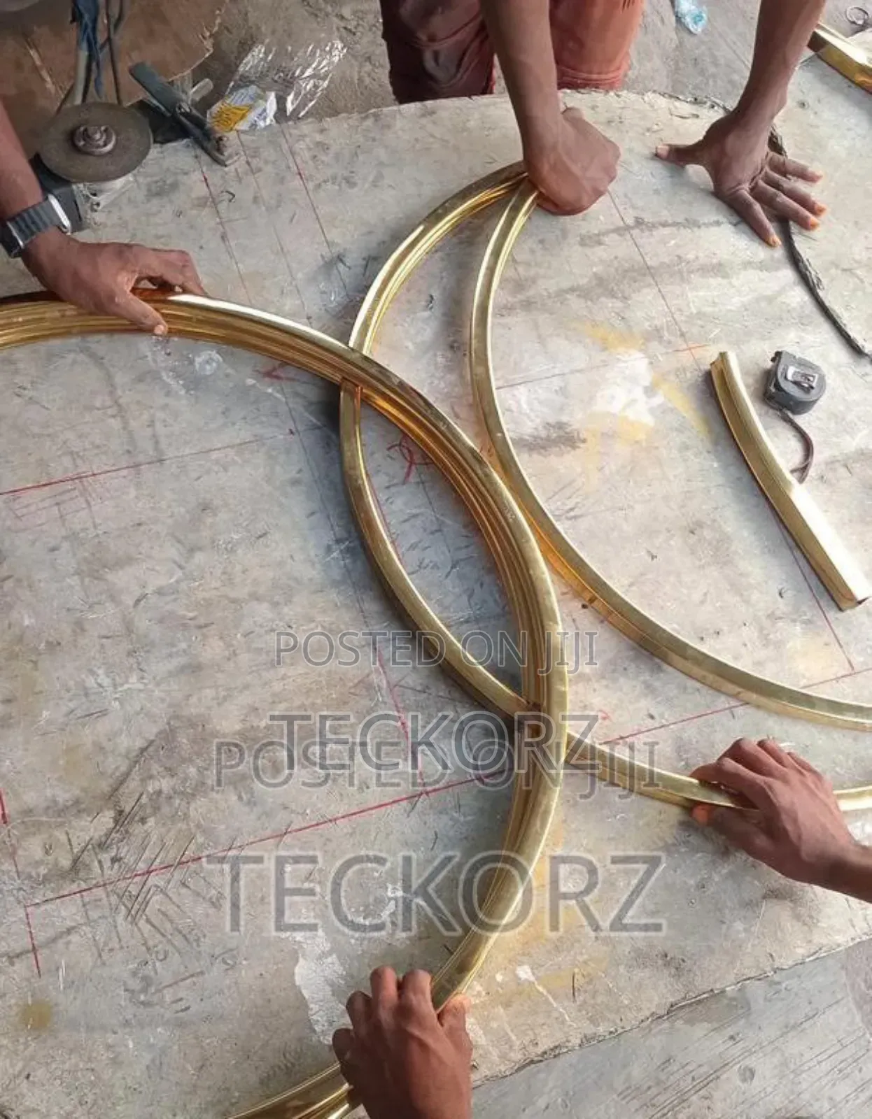 Channel Golden Stainless Steel Console Table