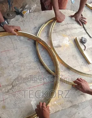 Channel Golden Stainless Steel Console Table