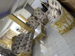 8seater High Classic Turkish Royal Fabric Chair Complete Set