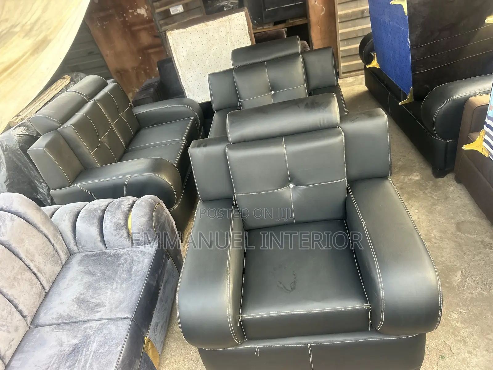 A Quality Black Leather Sofa
