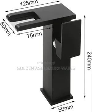 Long Basin Mixer Black With Led Display