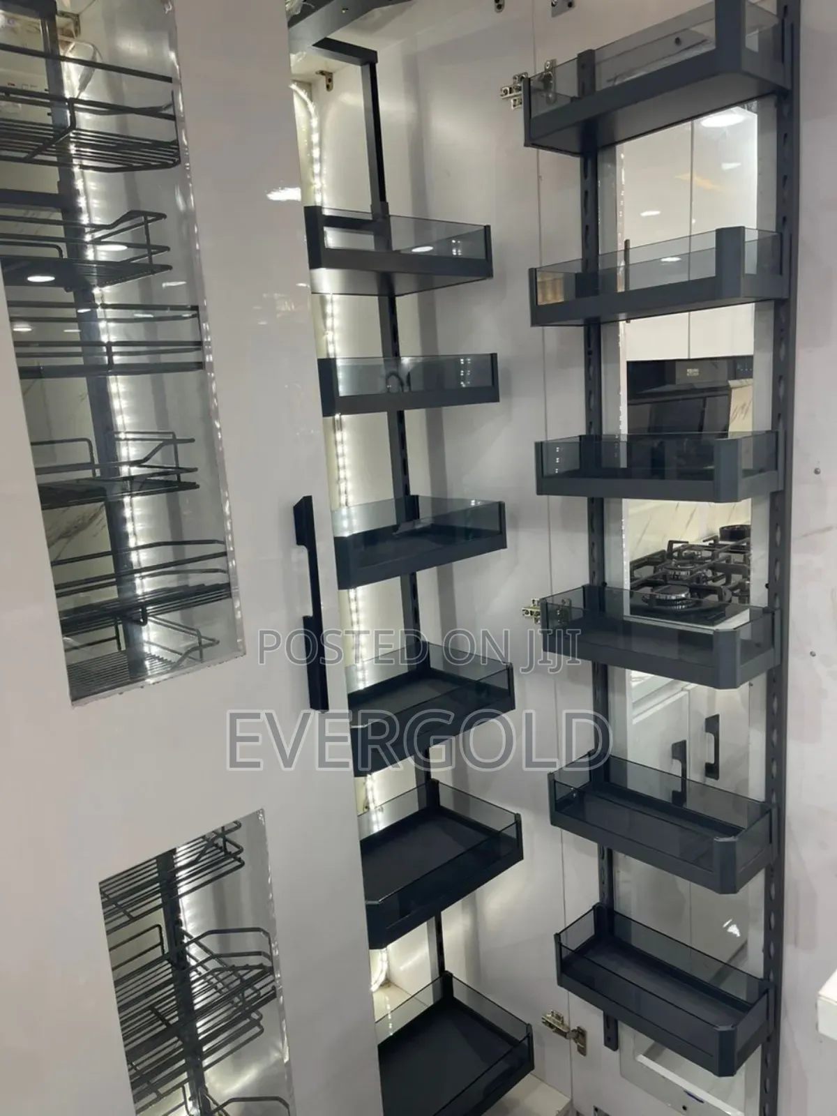 Glass Pantry Available With Complete Accessories