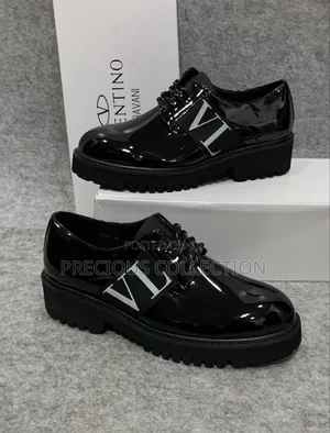 Glossy Leather Valentino Lace Up Shoe