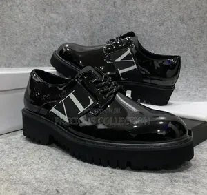Glossy Leather Valentino Lace Up Shoe