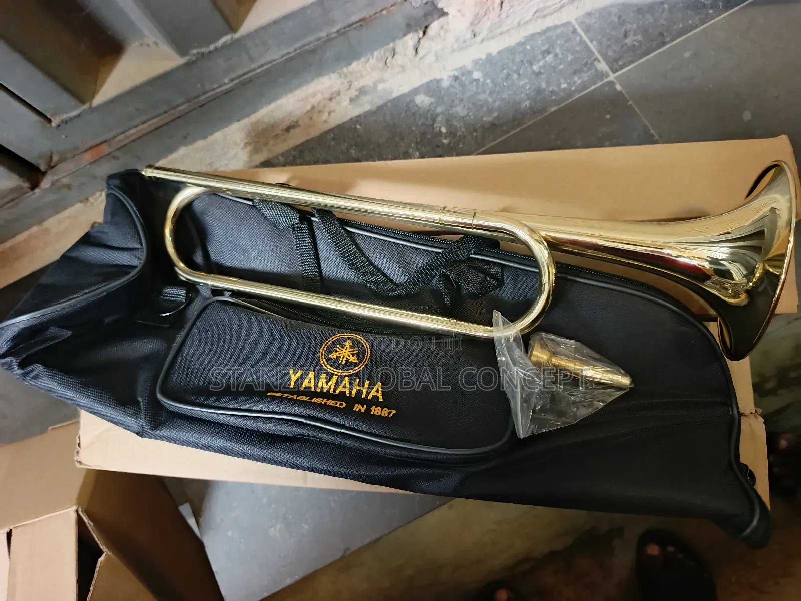 Bugle Long With Mouthpiece and Strap