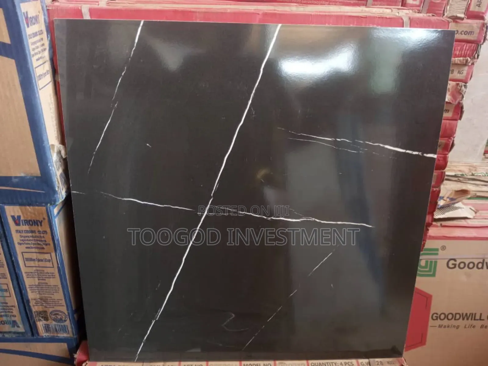 Virony Black Floor Tiles