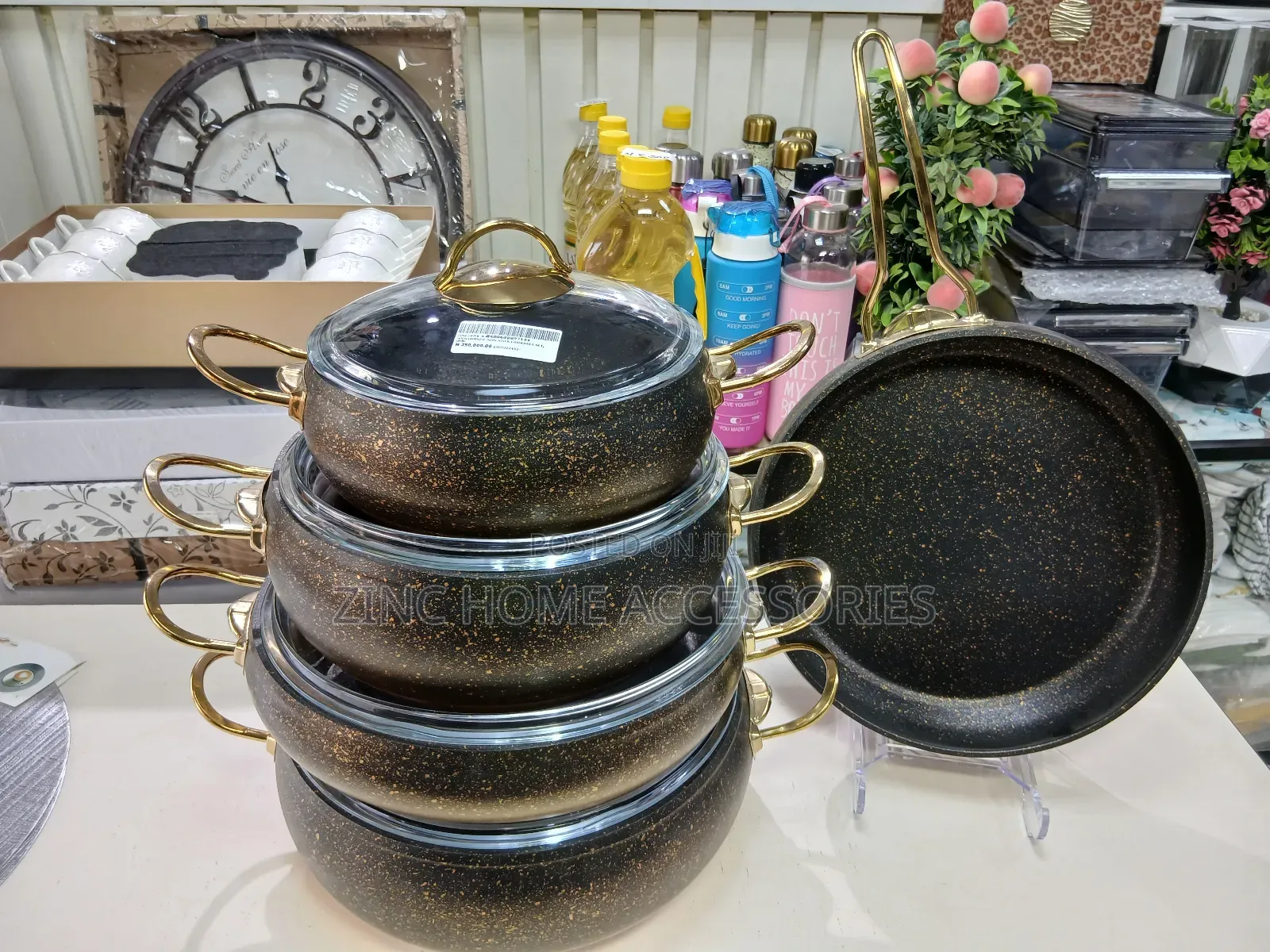 9piece Oms Granite Non-Stick Casserole