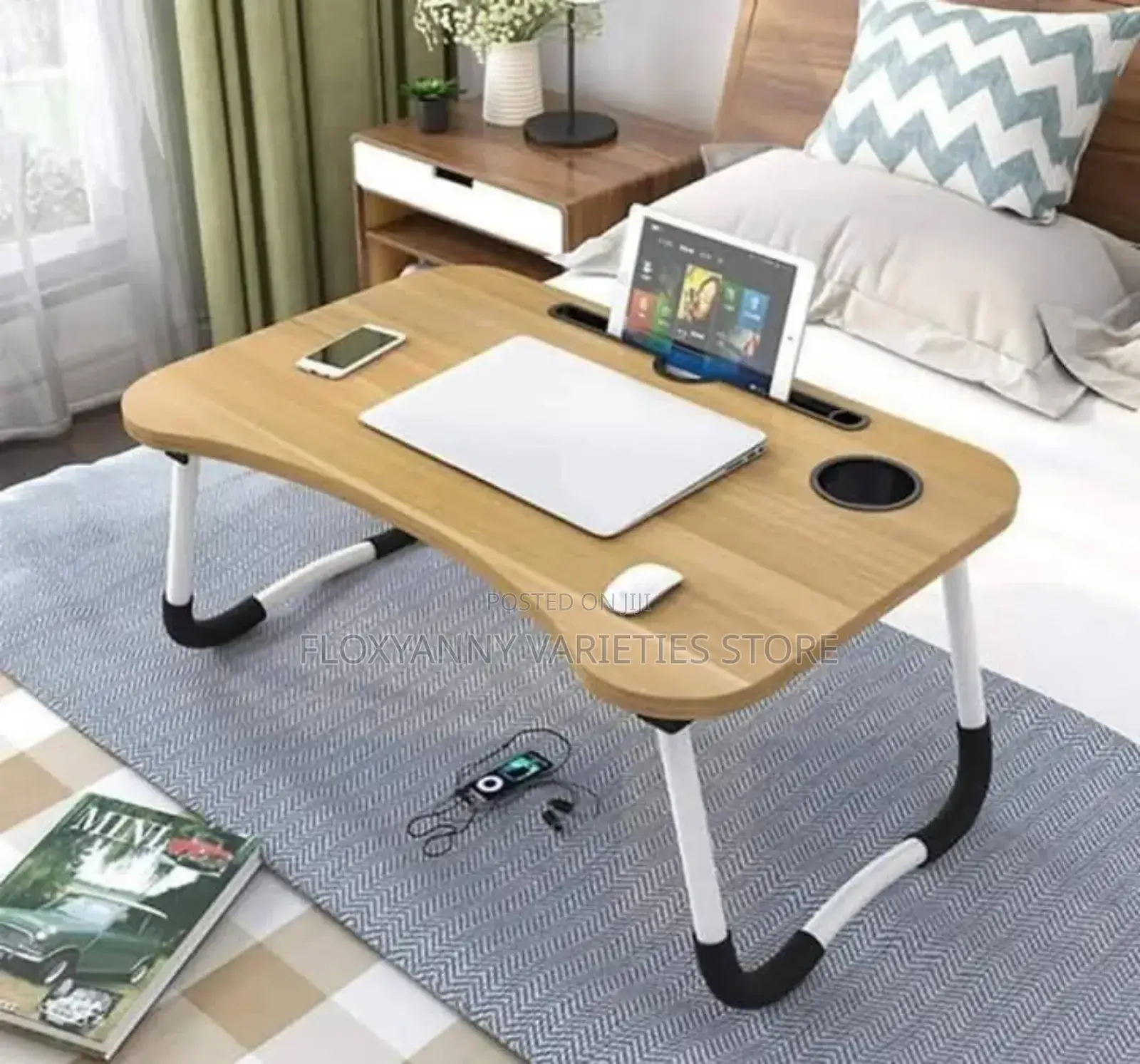 Multipurpose (Laptop) Table With Duck Stand + Cup Holder
