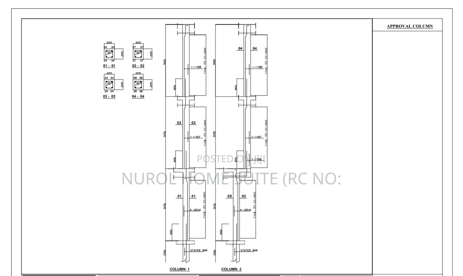Detailed Structural Drawing(RC;3270183) for sale - Nurol Home Suite (RC ...