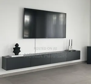 Black Floating Shelves TV Console