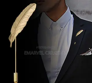 1PC Elegant Men's Feather Lapel Pin, Alloy Brooch