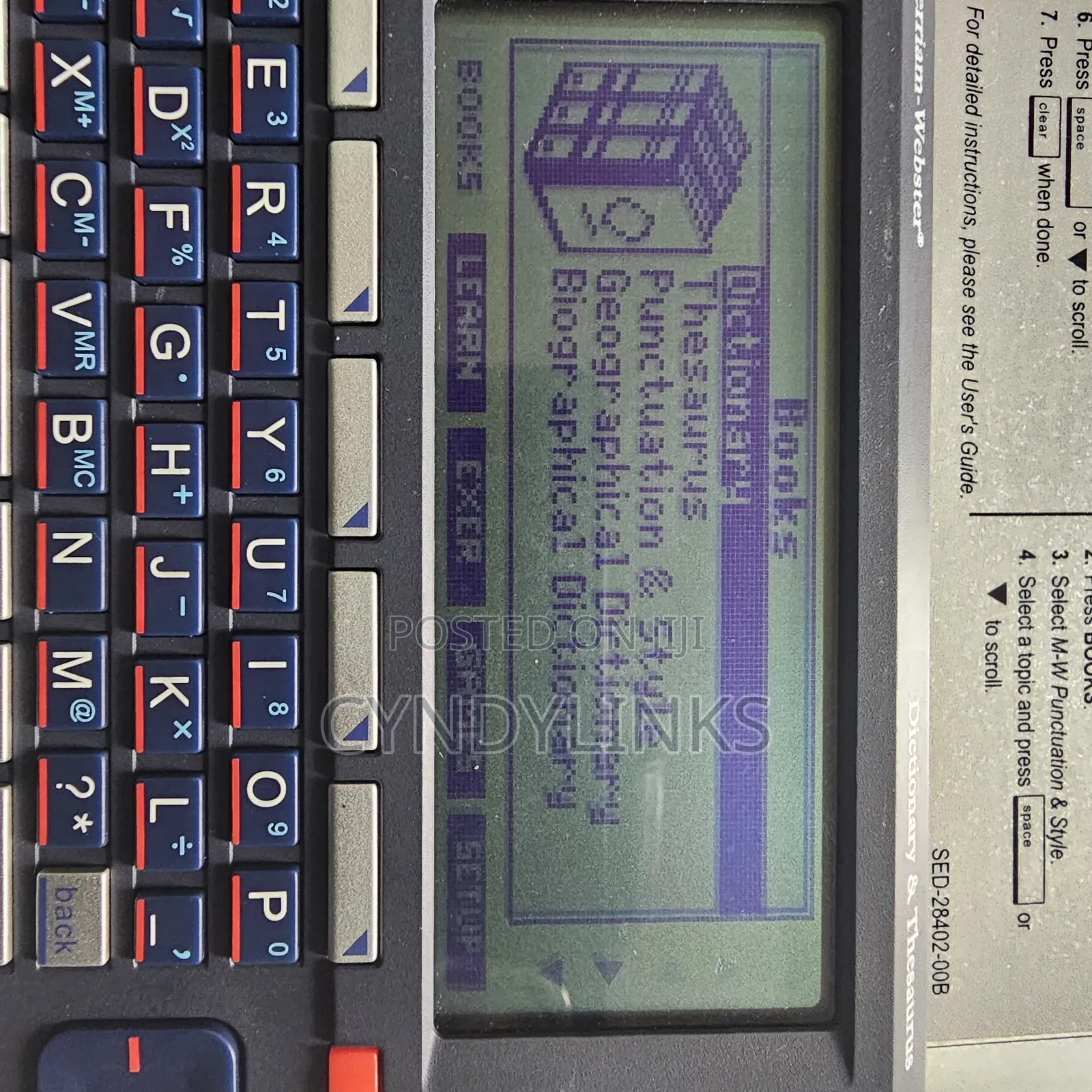 Electronic Webster Dictionary, Thesaurus Etc