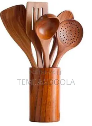 Natural Teak Solid Wooden Spoon Set