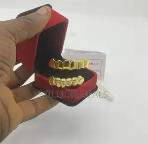 Polished Steel Gold Men’S Ski Teeth Grills