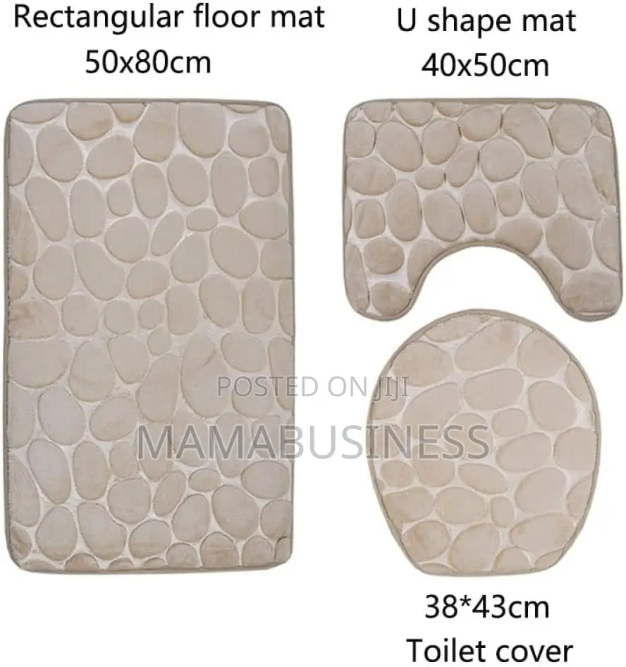 3pcs/Set Bathroom Bath Mat Set Non Slip