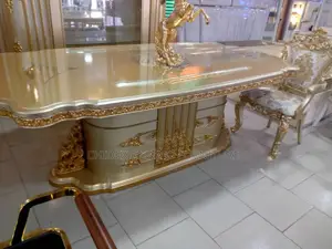 Royal Wooden Dining Table With Fabric Chairs