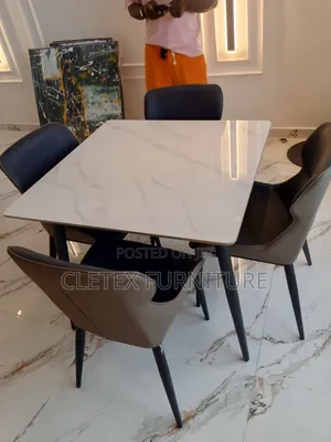 Marble Top Dining Table by 4 Seaters