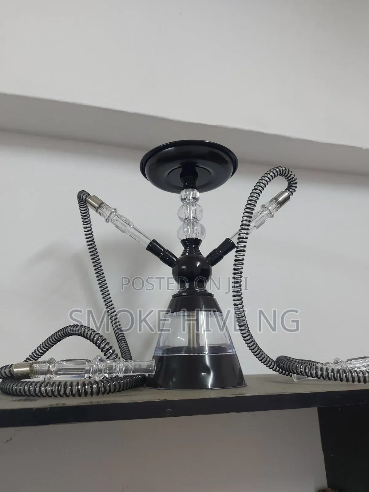Black 2-hose Hookah Pot (Medium)