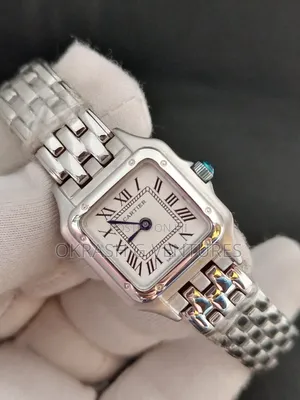 Cartier Flat Silver Chain Watch for Women's