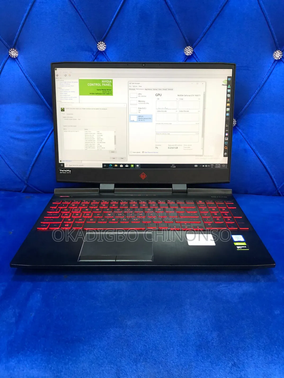 Laptop HP Omen 15-dh002nr 16GB Intel Core i7 SSD 512GB