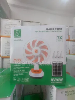 12 Inches 9 Blade Solar Powered Fan .