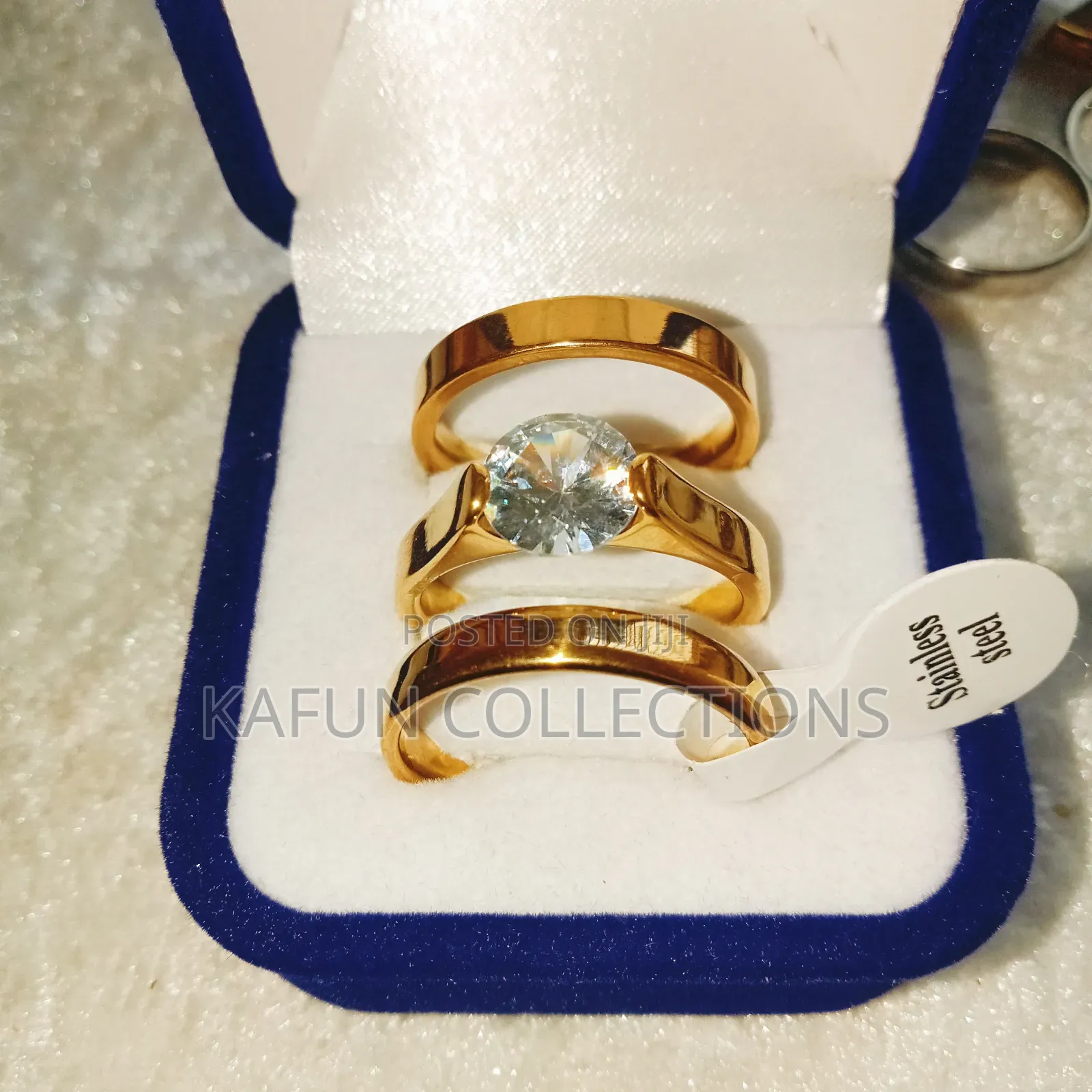 Non-Fading High Quality Steel Wedding Rings Set