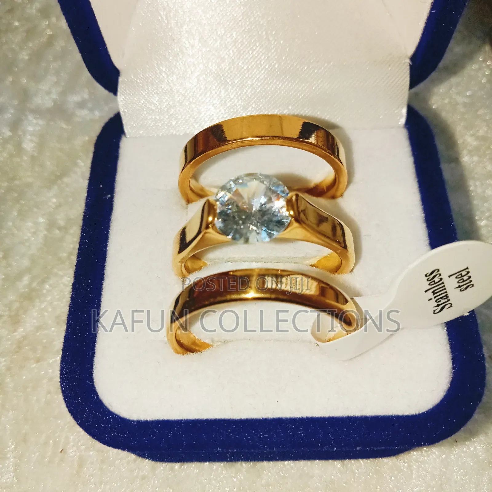 Non-Fading High Quality Steel Wedding Rings Set
