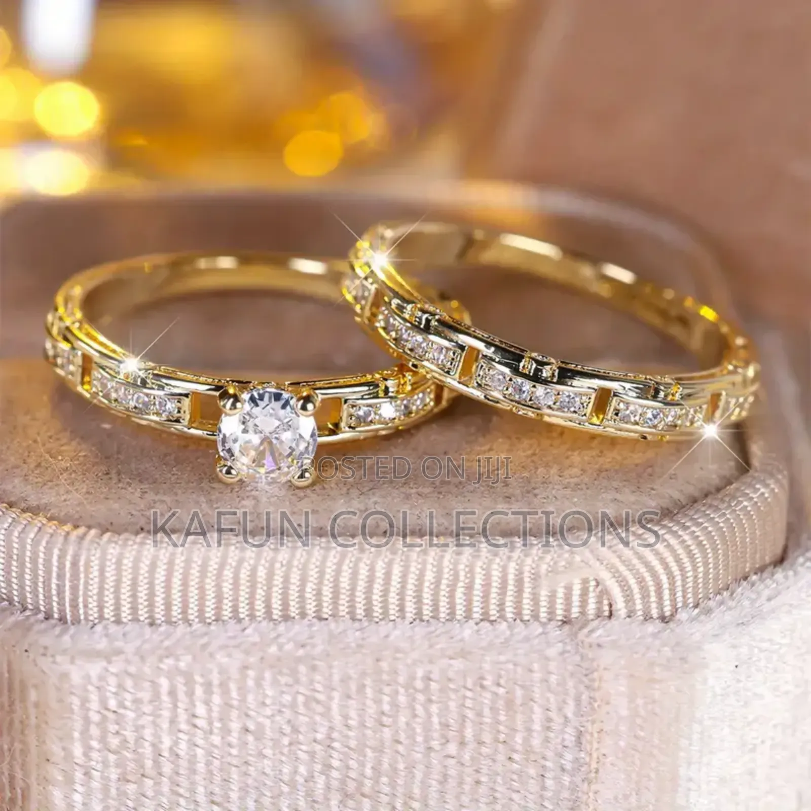Luxury Gold Classy Wedding Rings Set