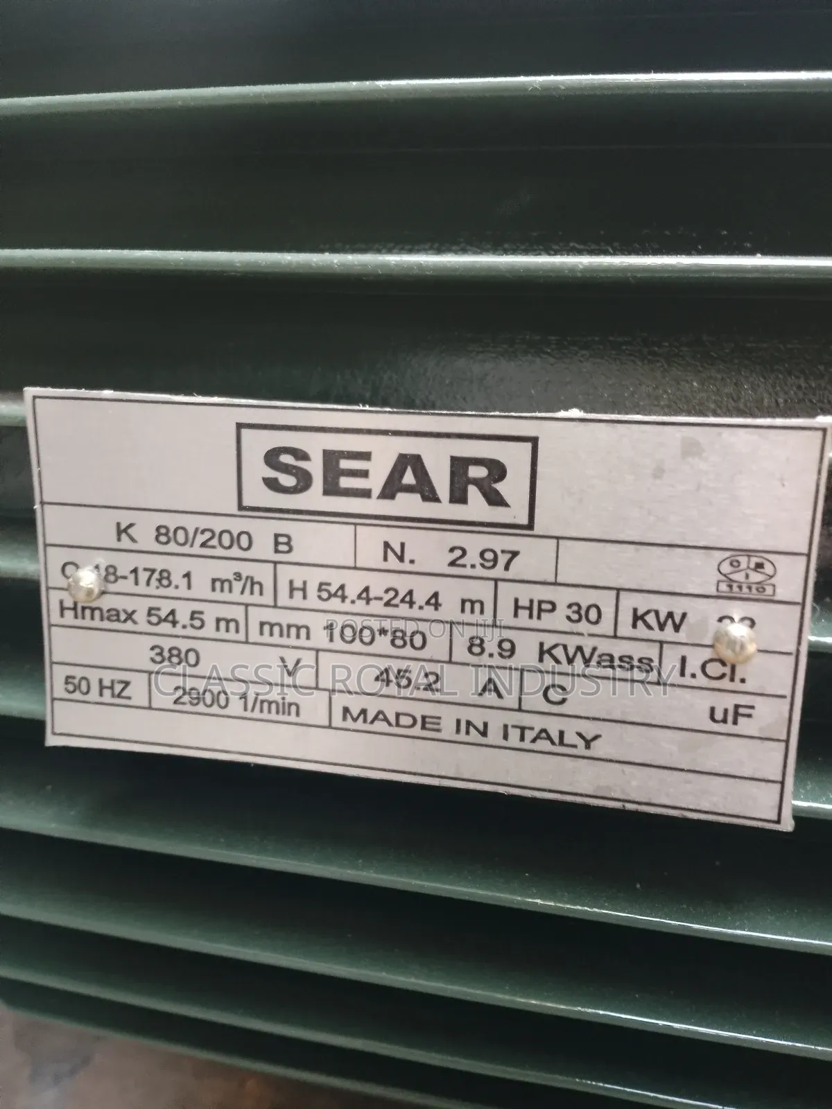 22 Kw SEAR Surface Water Pump 30 HP