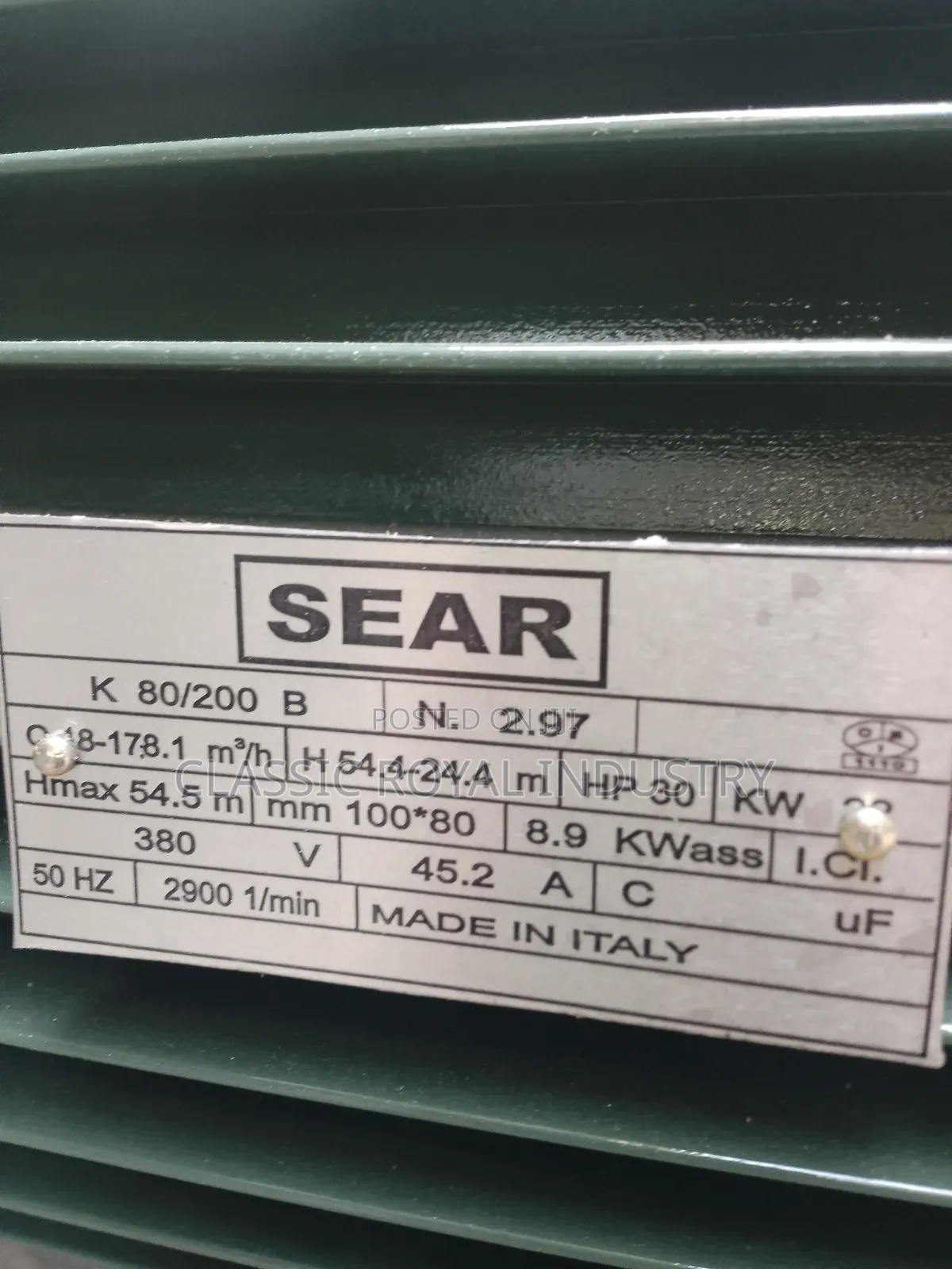 22 Kw SEAR Surface Water Pump 30 HP